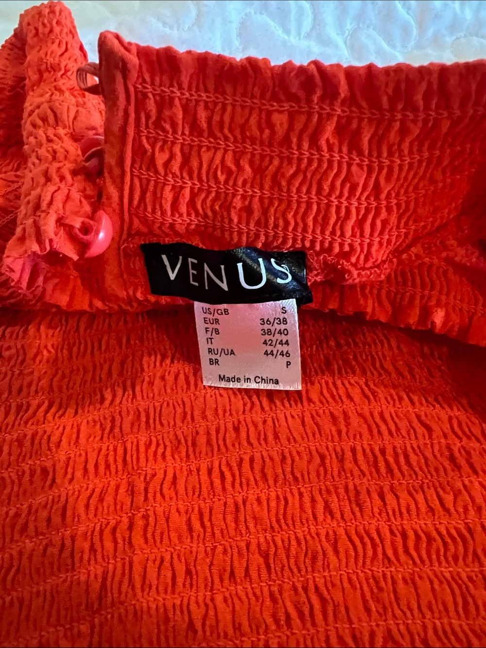 Orange Halter Ruffle Hem Smocked Top - Picture 2 of 4